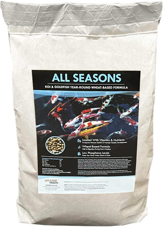 HALF OFF PONDS All Seasons Nourishing Formula Koi and Goldfish Food 10 lb Bag - KOIAS-010