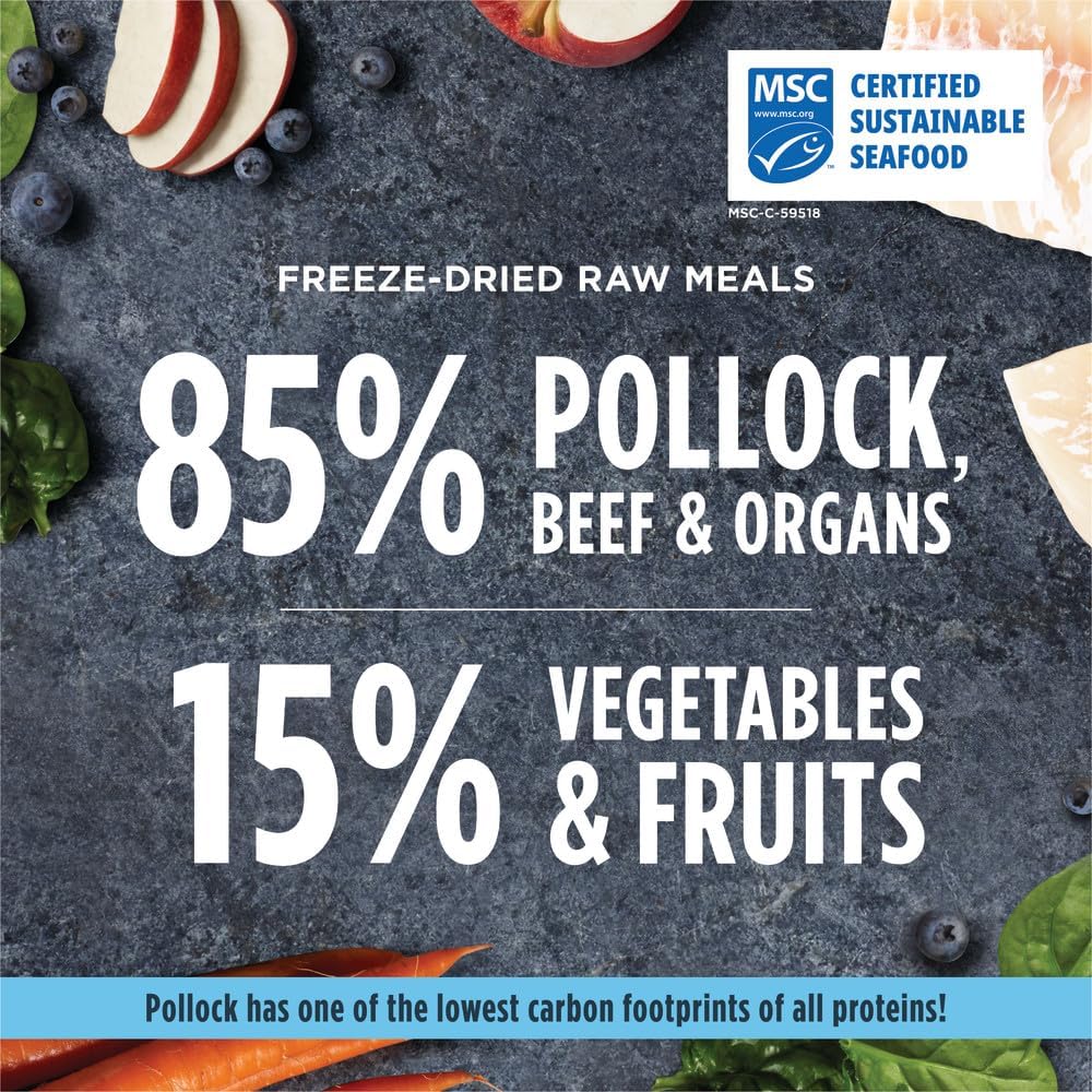 Instinct Freeze Dried Raw Meals, Natural Dry Dog Food, Grain Free - Wild Caught Pollock, 14 oz. Bag