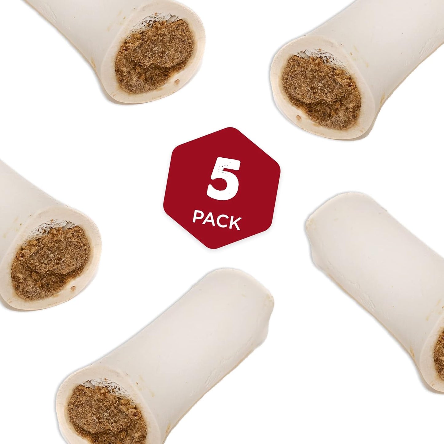 Best Bully Sticks 5-6 Inch Bacon and Cheese Filled Shin Bones for Dogs - 5 Count (Pack of 1) - Easily Digestible, Long-Lasting, Refillable Treat