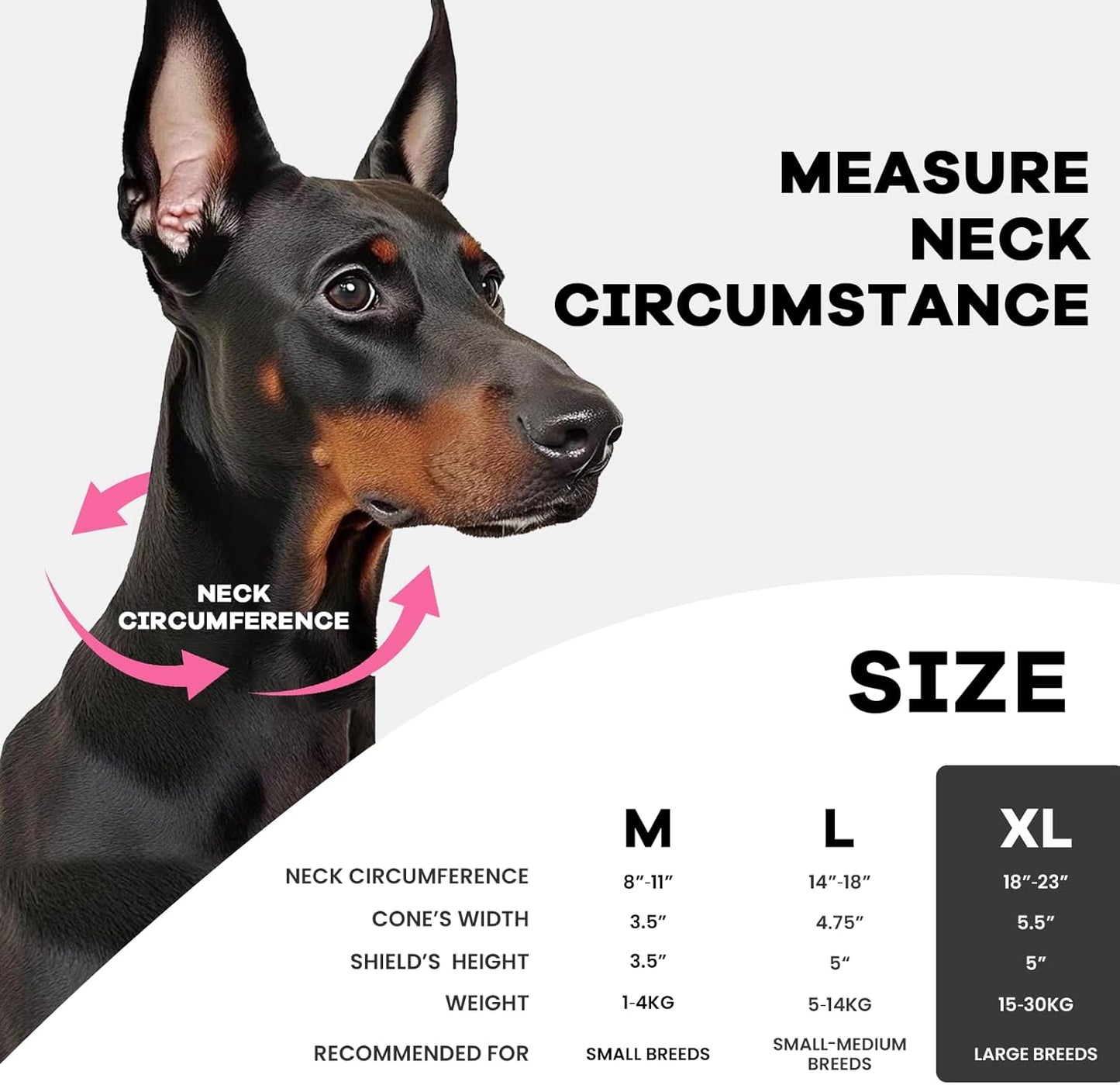 Inflatable Surgery Collar for Dogs-Enhanced Anti-Licking Protective Cone with Adjustable Strap (Grey, XL)