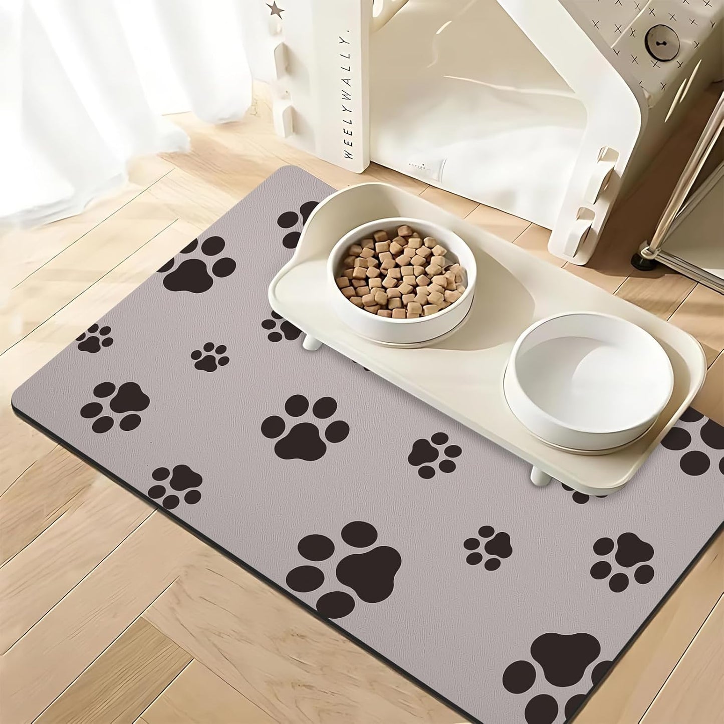 Pet Feeding Mat-Super Absorbent Dog Food Mat,30×18in Oversized Feeding Mat, Stain Fast Dry Dog Water Dispenser Mat