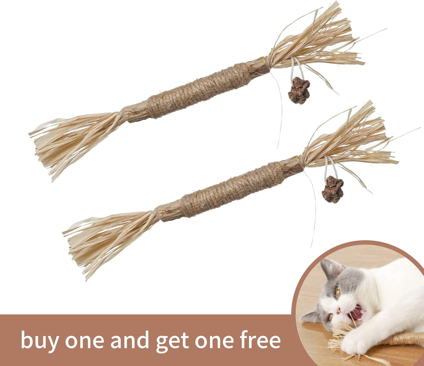 PAZ'S GIFT Catnip Toy Cat Toys Catnip Toy cat chew Toy cat Kicking silvervine Stick Teeth Cleaning Cute Kitten Teething Indoor Interactivecat Dental Care Matatabi (Raffia 3pcs)