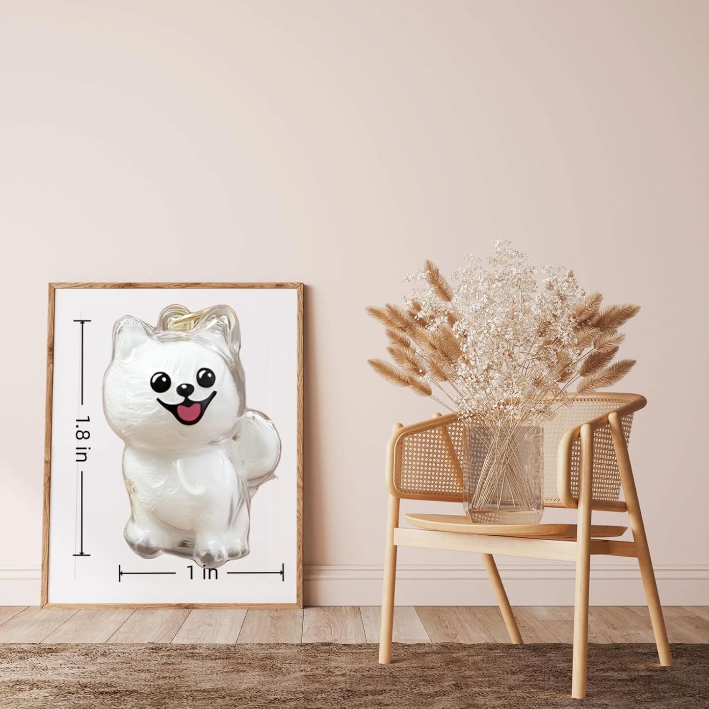 2 Pcs Dog Hair Keychain, Cute Dog Fur Keepsake Storage Bottle, Memorial Bottle Memory Jars for Pet Hair