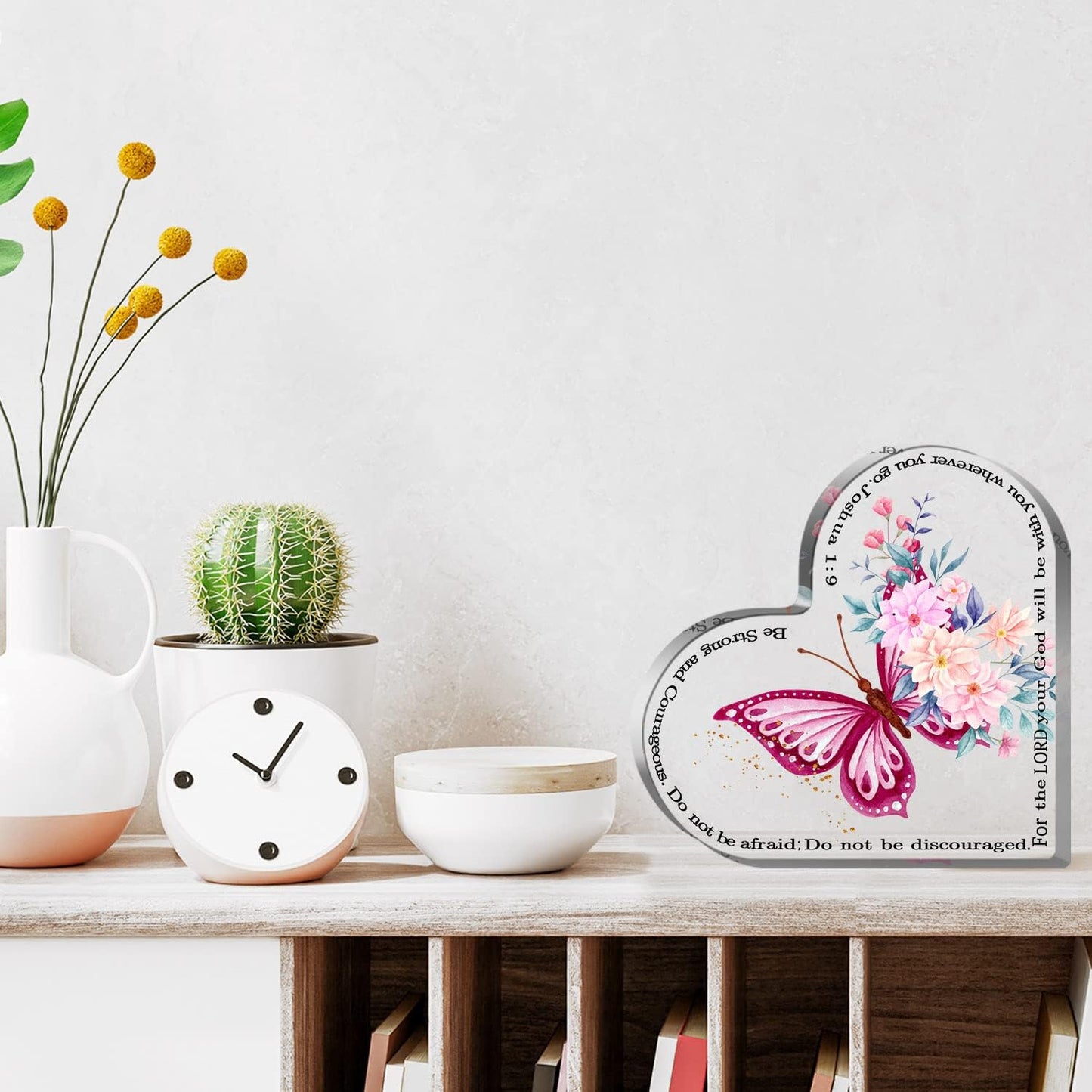 Christian Gifts for Women, Inspirational Christian Gifts, Paperweight Keepsake,Prayer Room Decor Acrylic Hearts Decoration for Friend Home Office