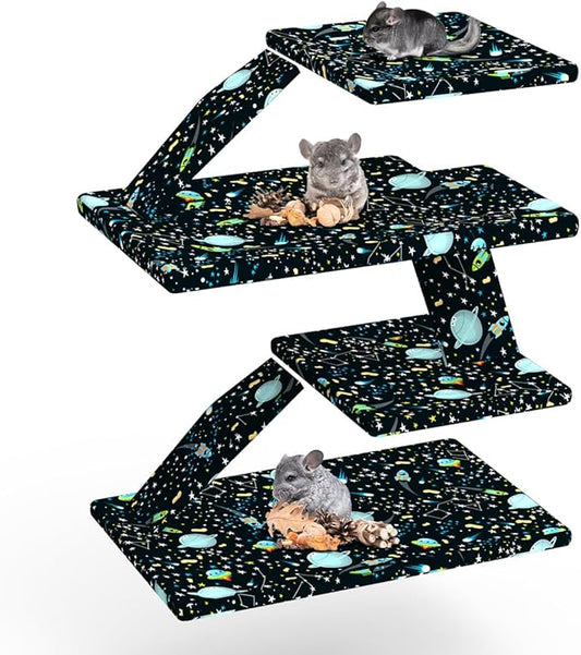 YKD Ferret Cage Liners for Ferret Nation & Critter Nation Cages, Waterproof Chinchilla Cage Accessories, Washable Bedding, for Ferrets, Chinchillas, Rats, Fancy Rat, Small Furry Pet (Double Unit Set)