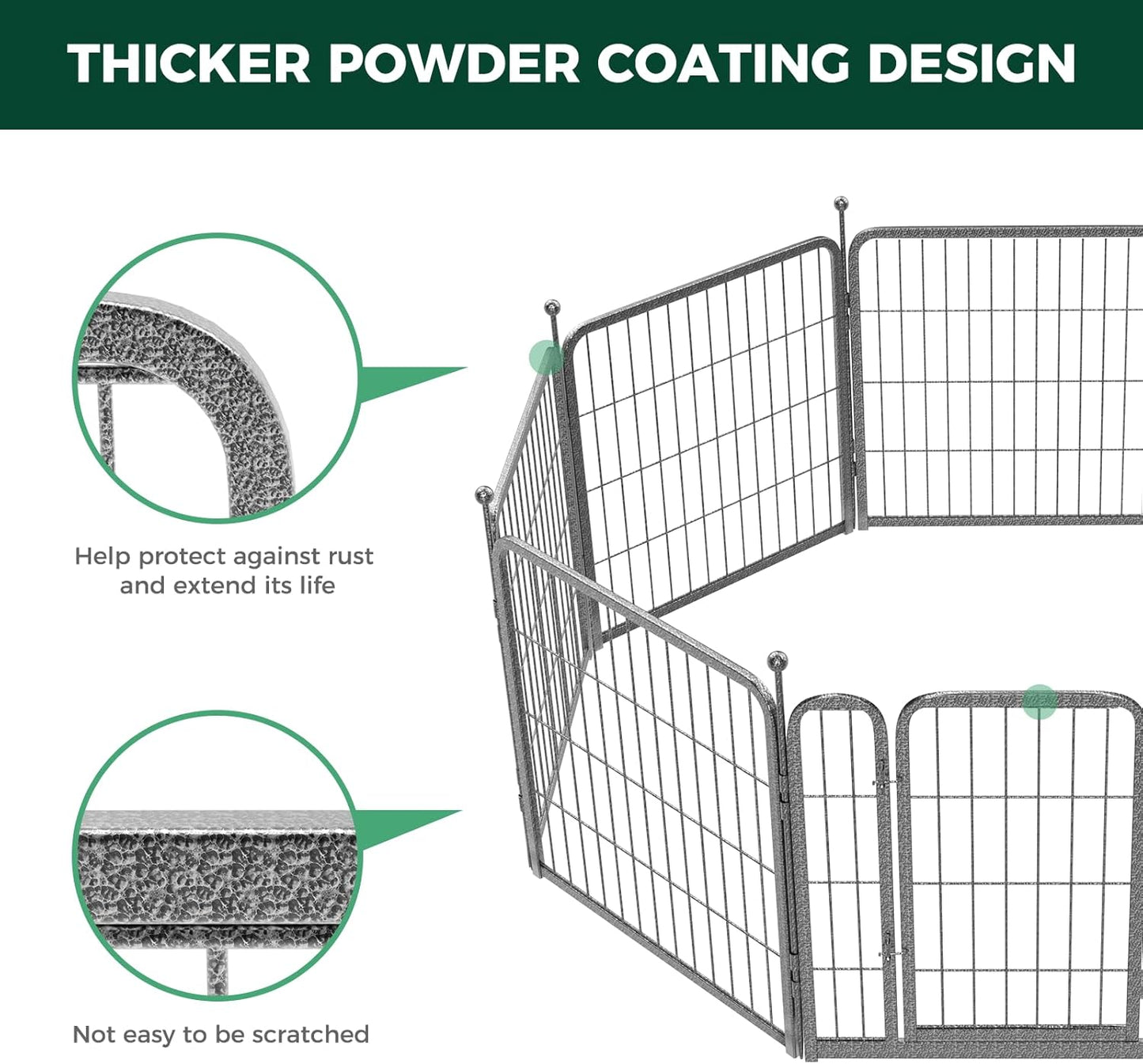 FXW Aster Dog Playpen Designed for Yard, 24inch 24 Panels