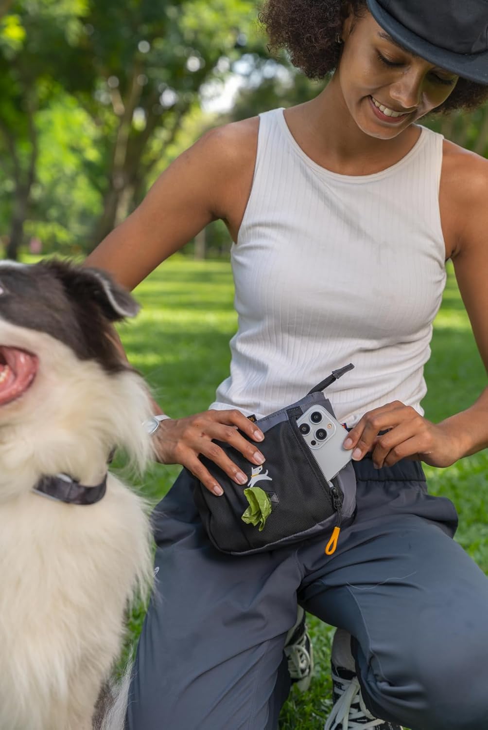 OllyDog Backcountry Day Bag | Hands-Free Dog Training Treat Pouch | Fanny/Hip Pack with Zipper Closure & Built-in Poop Bag Dispenser | Removable Waist Clip (Castle Rock)