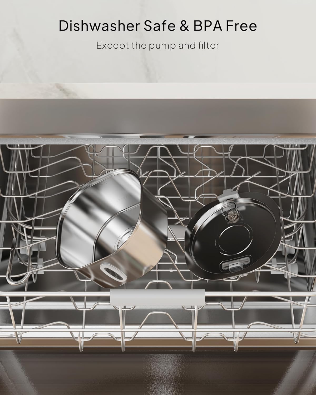 Stainless Steel Cat Water Fountain, 3.2L/108oz Cat Water Dispenser with Quiet Water Pump and Water-Level Window, Dishwasher Safe Pet Drinking Fountain for Cats with 3 Filters + 3 Sponges