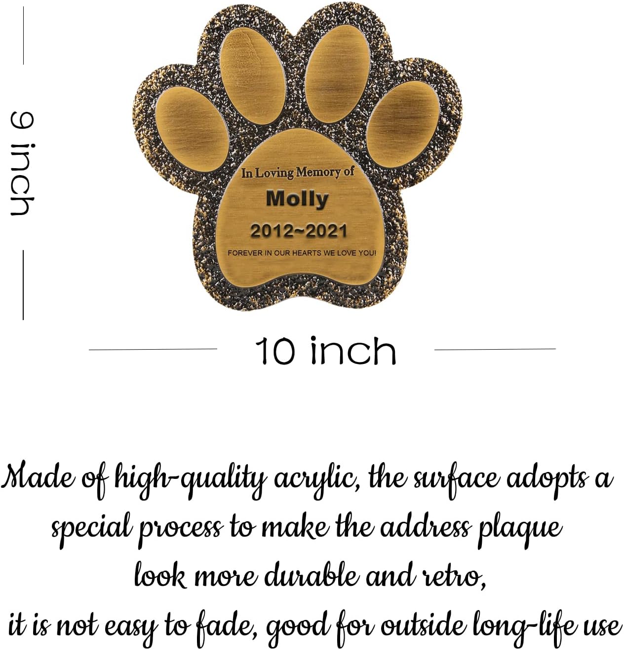 Pet Memorial Stone Cat Dog Pet Memorial Personalized Pet Grave Markers Customized Pet Grave Markers with Pet Name are a Sympathy Gift for The Loss of a Pet (Acrylic)