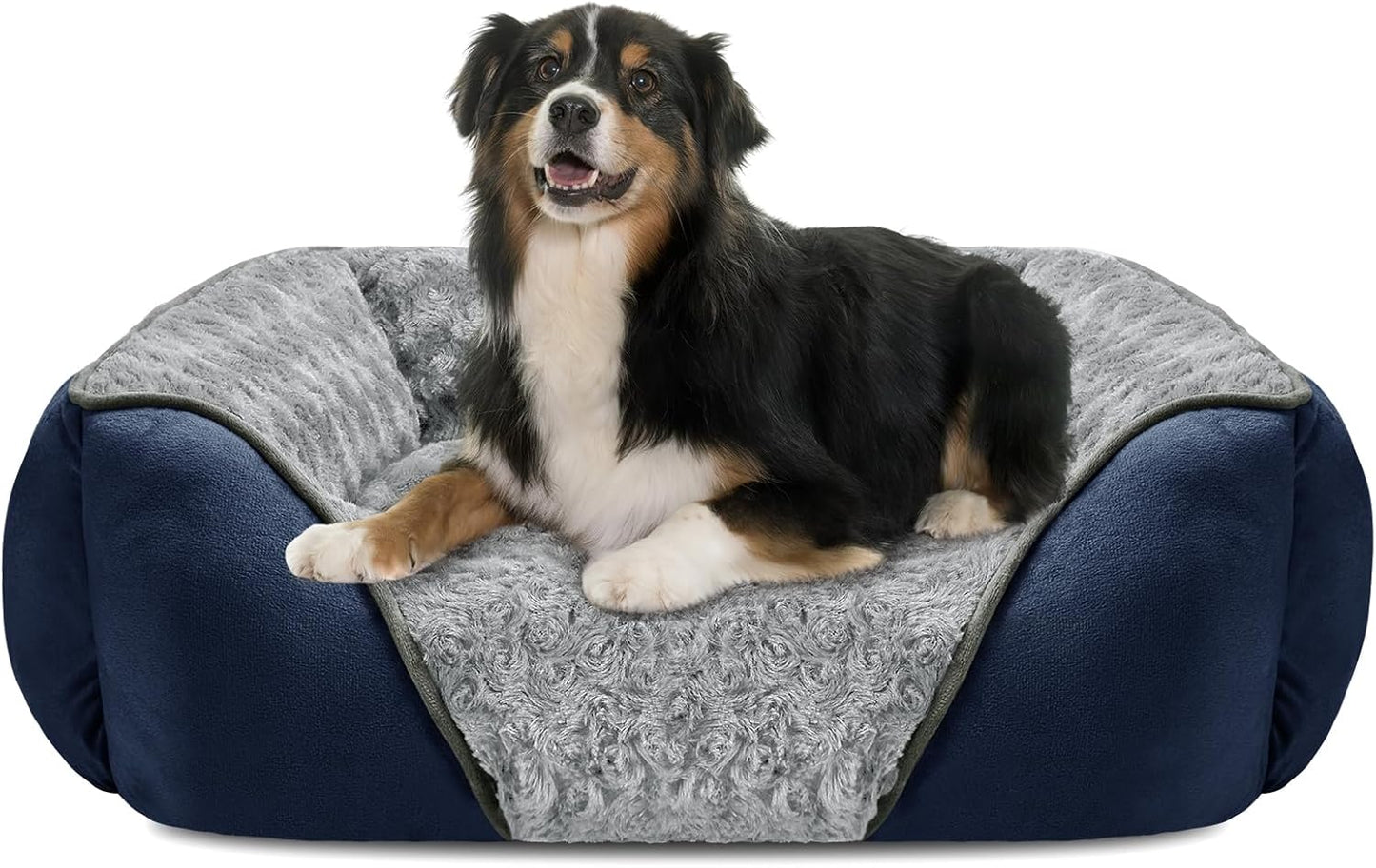 INVENHO X-Large Dog Bed Rectangle Washable Orthopedic Soft Calming Sleeping Durable Pet Cuddler with Anti-Slip Bottom