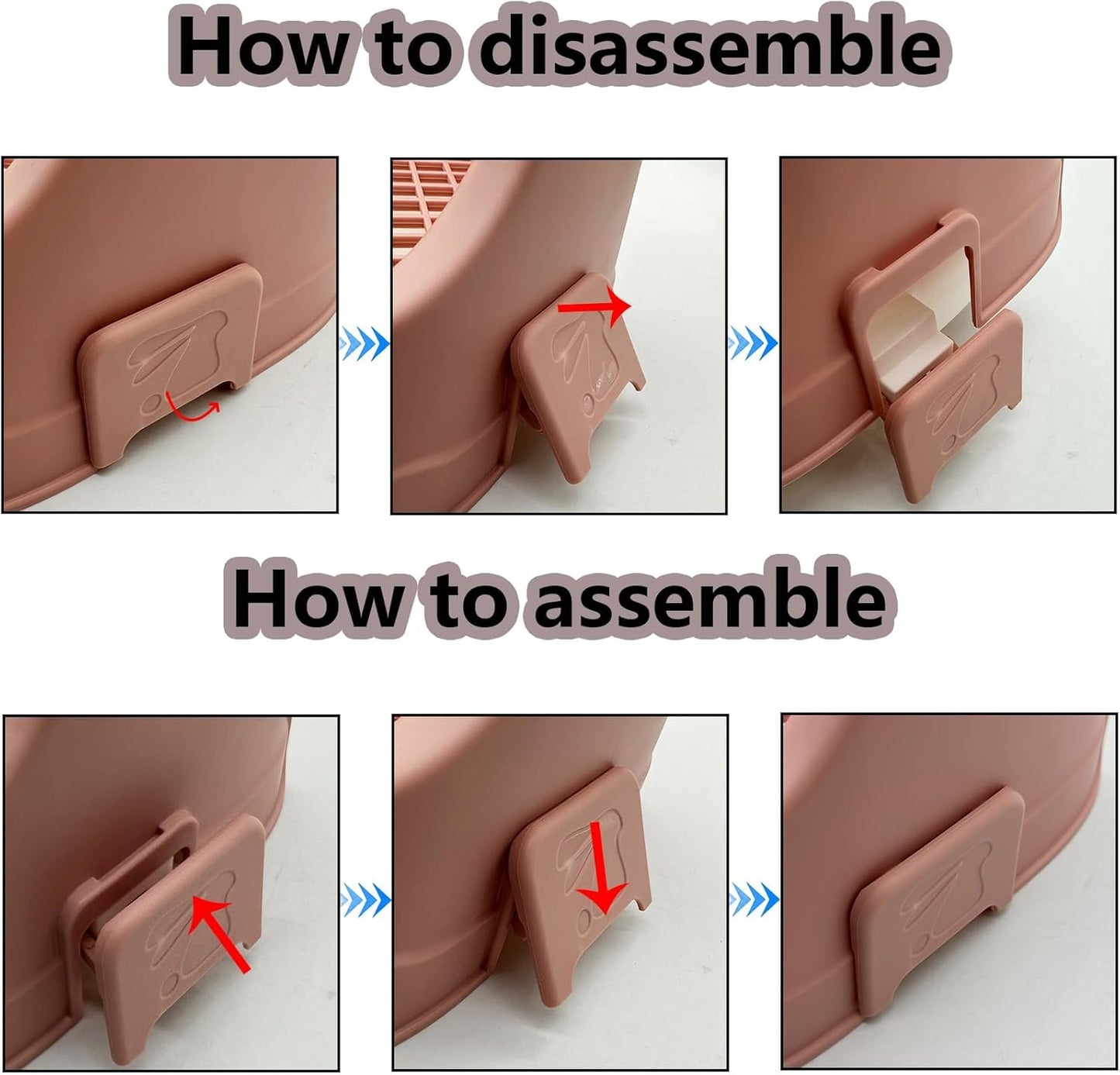 Tfwadmx Rabbit Litter Box Bunny Potty Training Litter Boxes Guinea Pig Corner Bedding Box Small Animal Toilet for Ferret,Chinchilla,Galesaur(Pink)