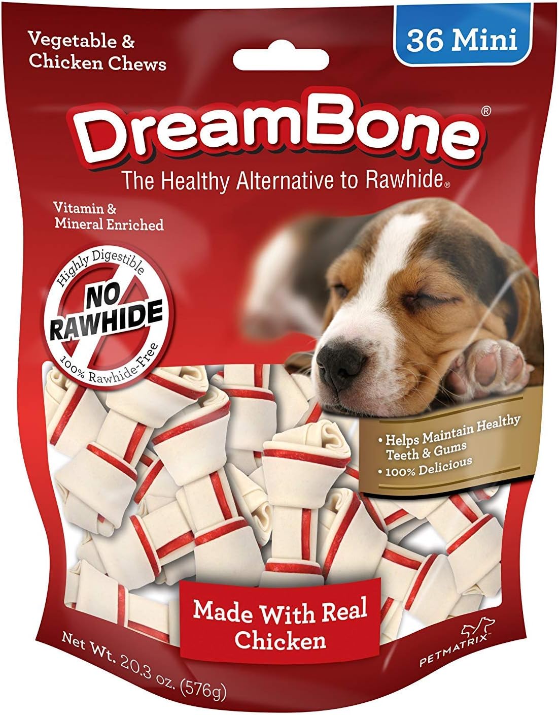 DreamBone Mini Chews With Real Chicken Chews for Dogs, 36 Count, These Rawhide-Free Chews are a Dog’s Favorite Distraction