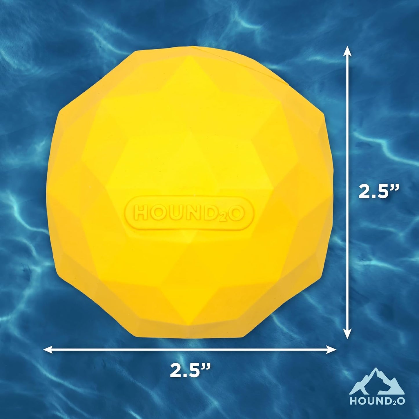 Hound2O Dog Toys | Squeaky Fetch Ball for Dogs | Yellow Floating Outdoor Toy - Easy to Clean and Made from Non Toxic Materials