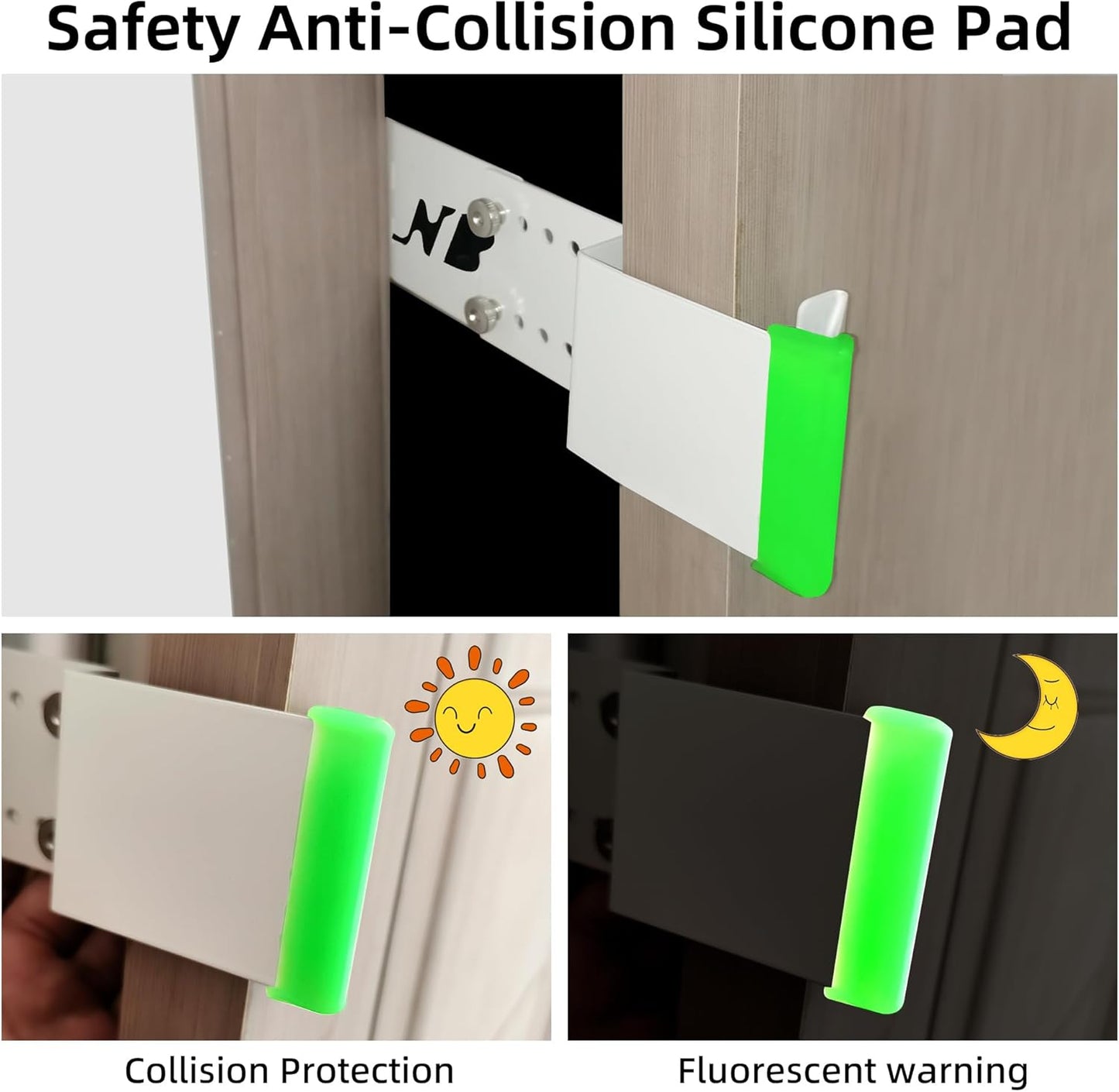 Cat Door Latch, Door Prop for Cats Keep Dogs Out of Cat Feeding Station & Litter Box, Cat Door Stopper with Silicone Anti-Collision Pad, Pet Door Interior Door Alternative, Steel White 2 Packs