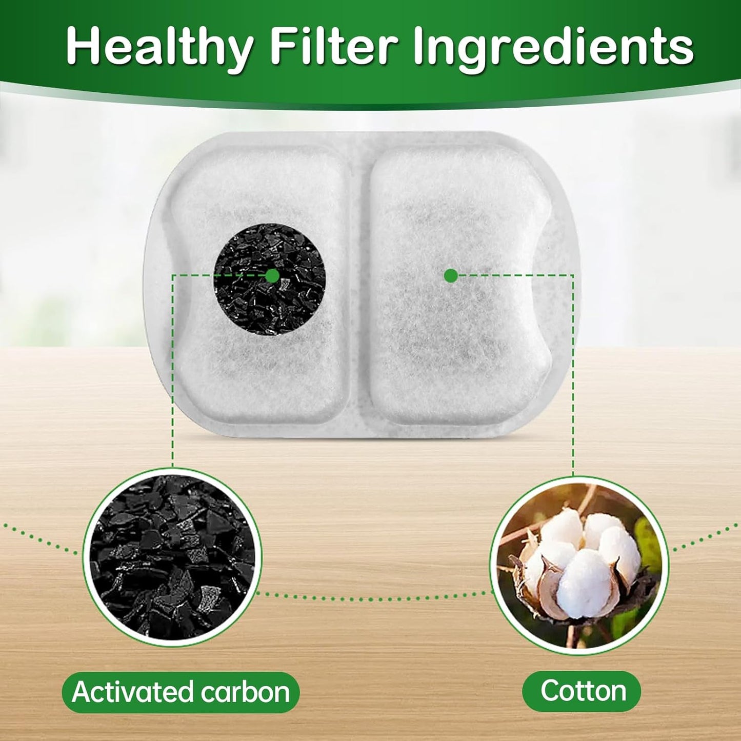 Dog Water Fountain Filter,Compatible with Large 7L/230oz/1.8G Stainless Steel Pet Water Fountain,Multi-Filtration 8 Set Dog Fountain Filter Replacement.