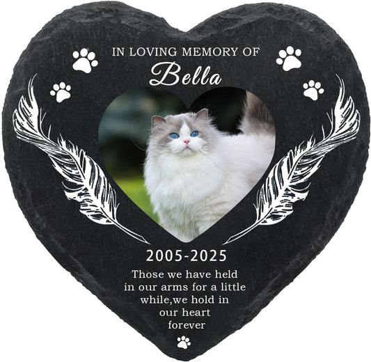Dog Memorial Gifts for Loss of Dog Cat,Personalized Pet Memorial Stone with Photo Name,Custom Pet Remembrance Gifts,Cat Memorial Sympathy Gift,Dog Passing Away Gifts,Memorial Plaques for Dogs