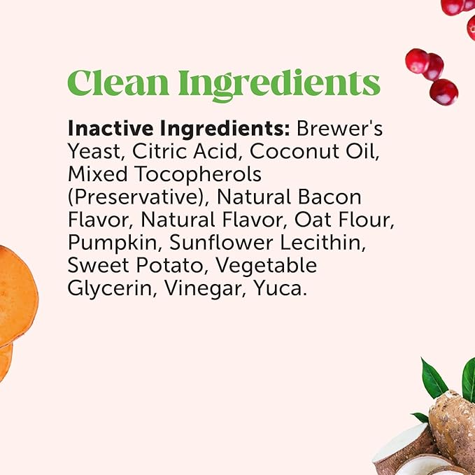 Cranberry Bladder Health for Dogs – Contains Active Ingredients - Cranberry & D-Mannose to Help Support Dog Urinary Tract Health, Dog Bladder Support, & Kidney Support for Dogs (Bacon)