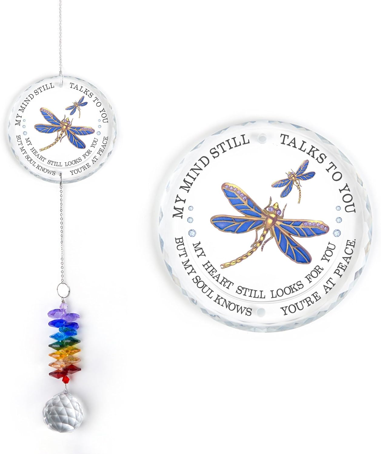 Memorial Suncatcher Sympathy Gift for Loss of Loved One - Crystal Rainbow Maker - Bereavement Keepsake - Hanging Crystal Decor - Suncatcher Ornament