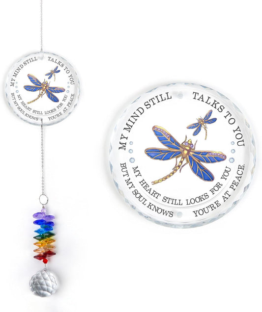 Memorial Suncatcher Sympathy Gift for Loss of Loved One - Crystal Rainbow Maker - Bereavement Keepsake - Hanging Crystal Decor - Suncatcher Ornament