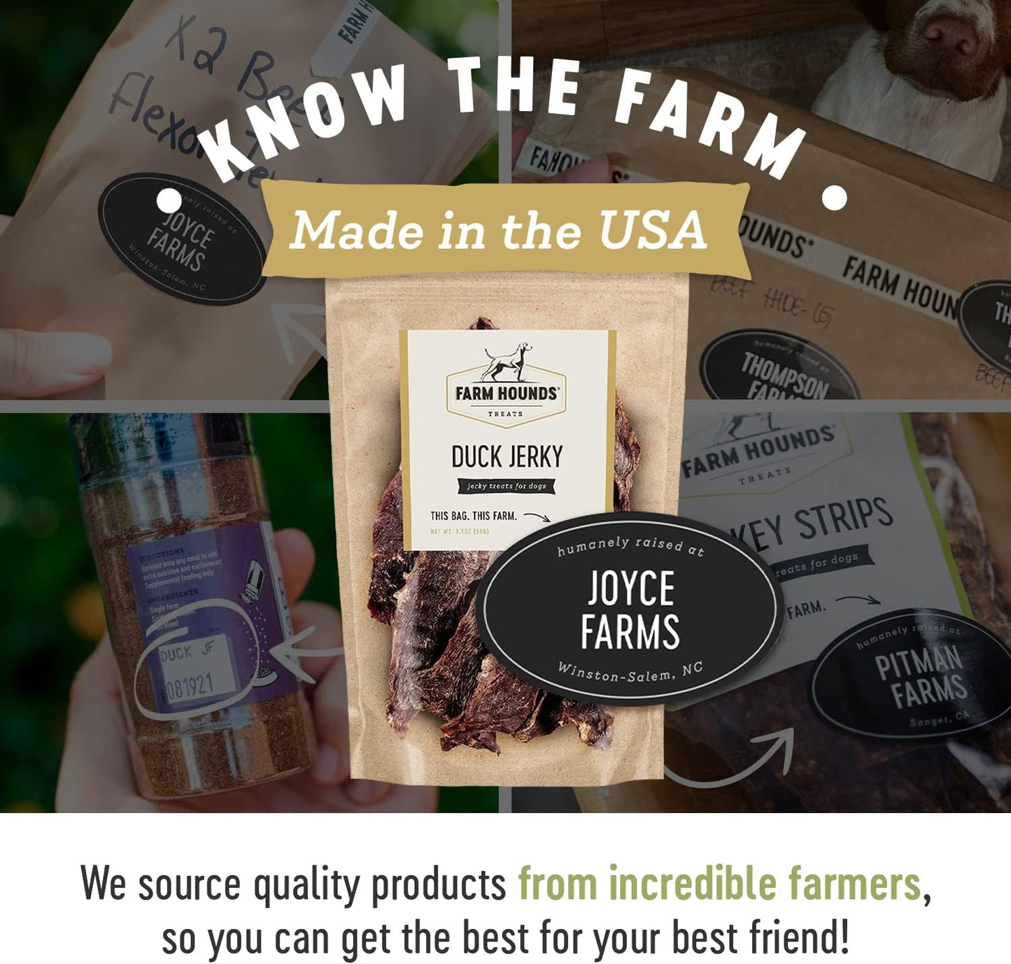 Farm Hounds - Premium Natural Duck Jerky for Dogs - Made from 100% Humanely Raised Duck - Break-to-Size - Great for Training & Treats - No Added Fillers - Made in USA - 3.5 oz - 2 Pack