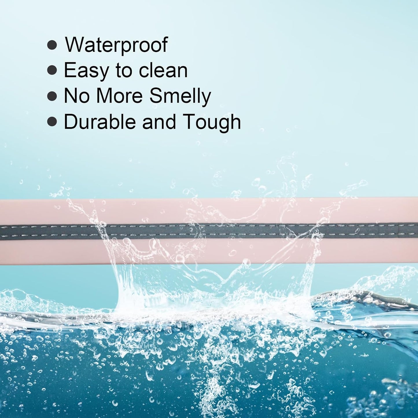 NIMBLE Dog Collar Waterproof Pet Collars Adjustable, Reflective, Durable Flex Poly Coated Nylon Basic Dog Collars 9 Colors in Size S/M/L (Light Pink, Medium (11.81”-18.5”inches))