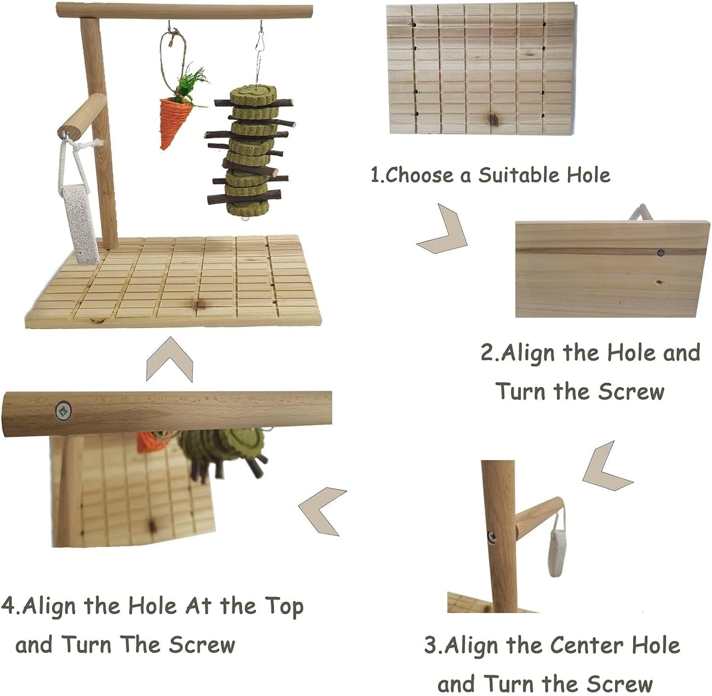 Hamiledyi Bunny Scratching Board Chew Toys, Wood Rabbit Toys for Indoor Bunnies Boredom Bunny Enrichment for Chinchilla Guinea Pigs Hedgehog