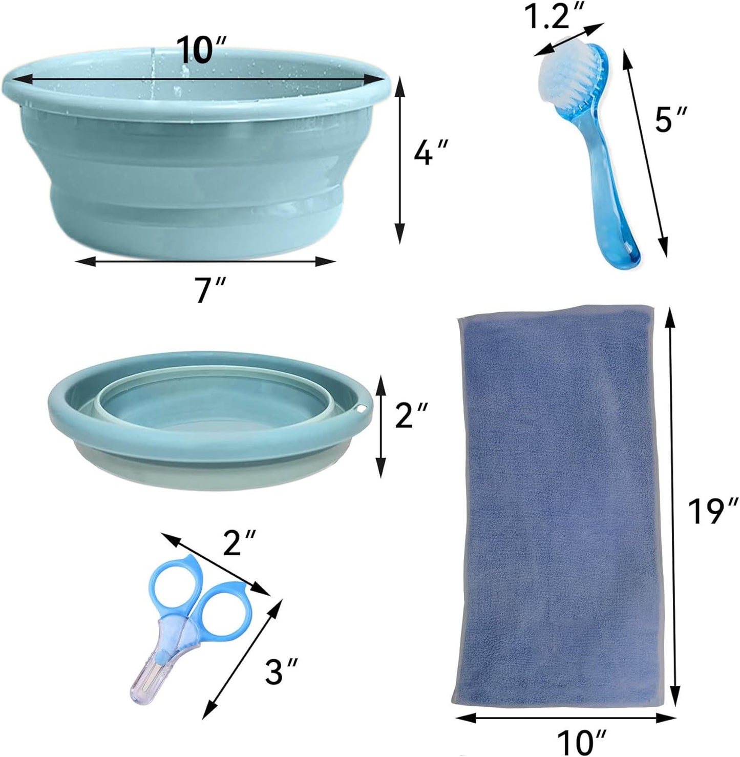 JSLZF Hedgehog Supplies Bath Kit Plastic Foldable Hedgehog Bathtub, Nail Clippers, 2PCS Bathing Brush, Towel, Pet Guinea Pig Bath for Small Animal