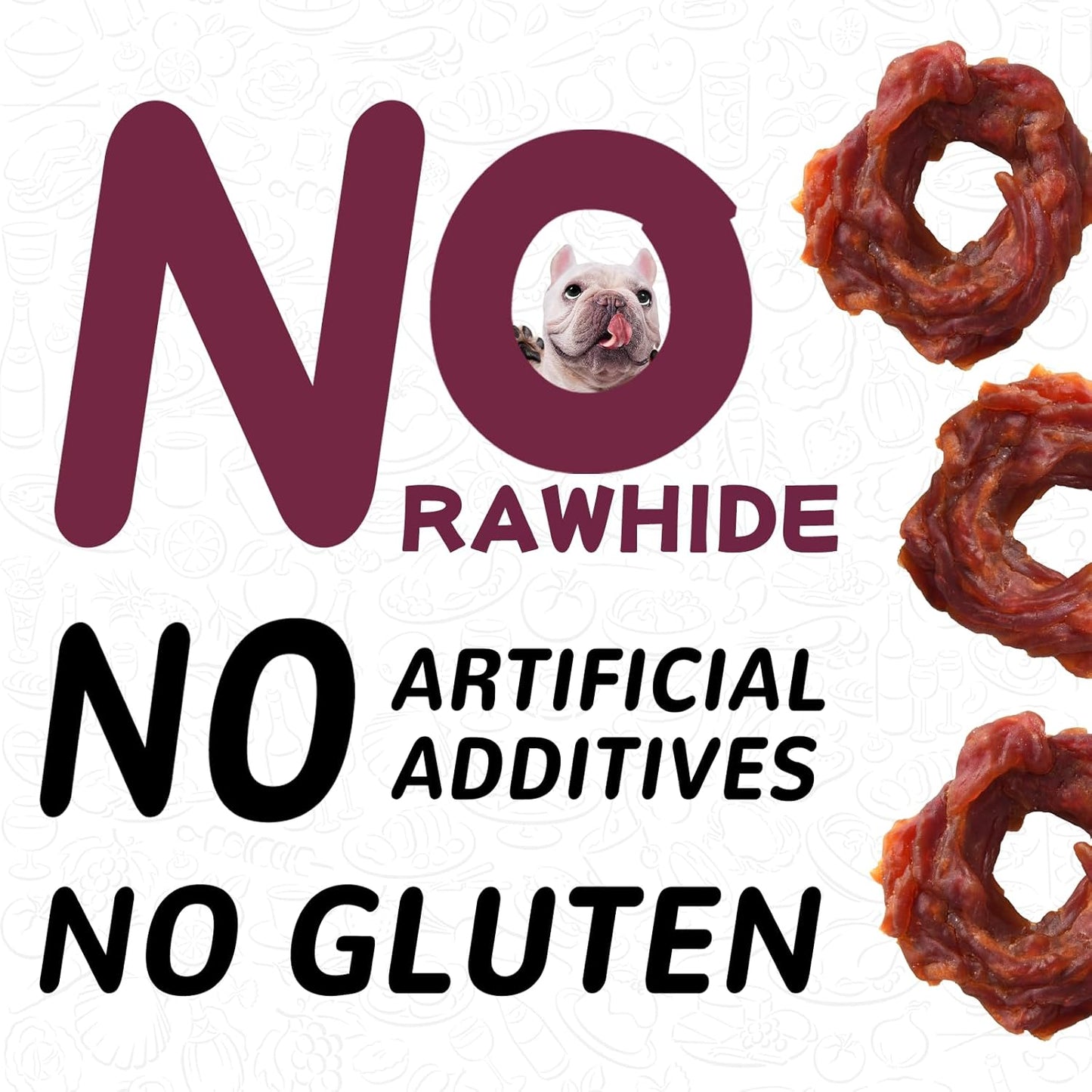 PAWUP Duck Jerky Rings Dog Treats, Natural Dog Duck Jerky Treats w/Taurine, High Protein Snacks for Small Medium Large Dogs, 12.5 oz