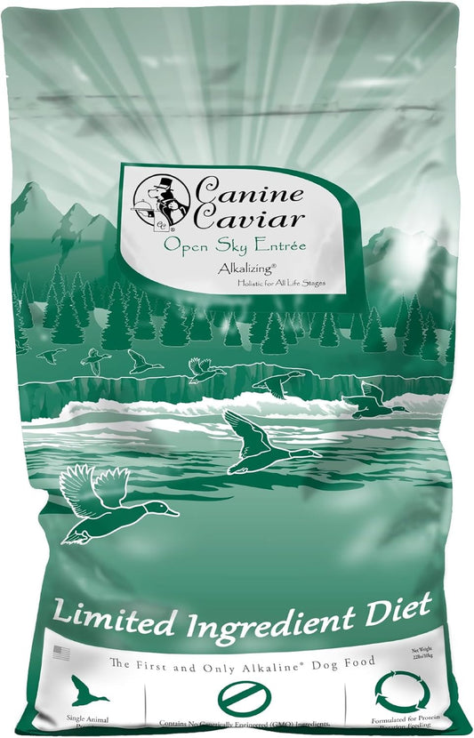 Canine Caviar - Open Sky: Duck & Teff Alkaline Dry Dog Food, Limited Ingredients, Gluten-Free, Based on Science & Research, Veterinary Alternative Diet (22 Pound Bag)