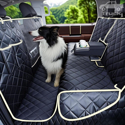 Lassie 4 in 1 Dog Floor Hammock for Crew Cab,100% Waterproof Backseat Cover Dog Seat Covers, Bench Protector for Ford F150, Chevy Silverado,GMC Sierra,Toyota Tundra,Ram 1500 Truck etc