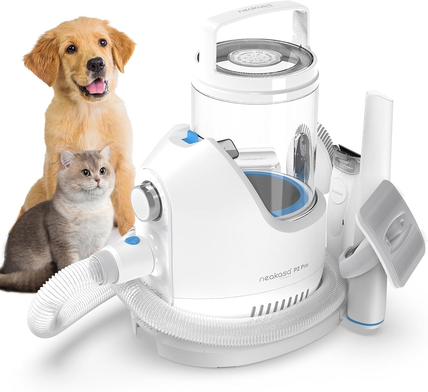 Neakasa P2 Pro Dog Cat Grooming Brush, Strong Vacuum Suction, 2L Large Capacity, Clippers Professional, Dog Grooming Kit for Thick Short Long Hair, Silent