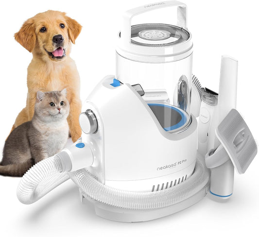 Neakasa P2 Pro Dog Cat Grooming Brush, Strong Vacuum Suction, 2L Large Capacity, Clippers Professional, Dog Grooming Kit for Thick Short Long Hair, Silent