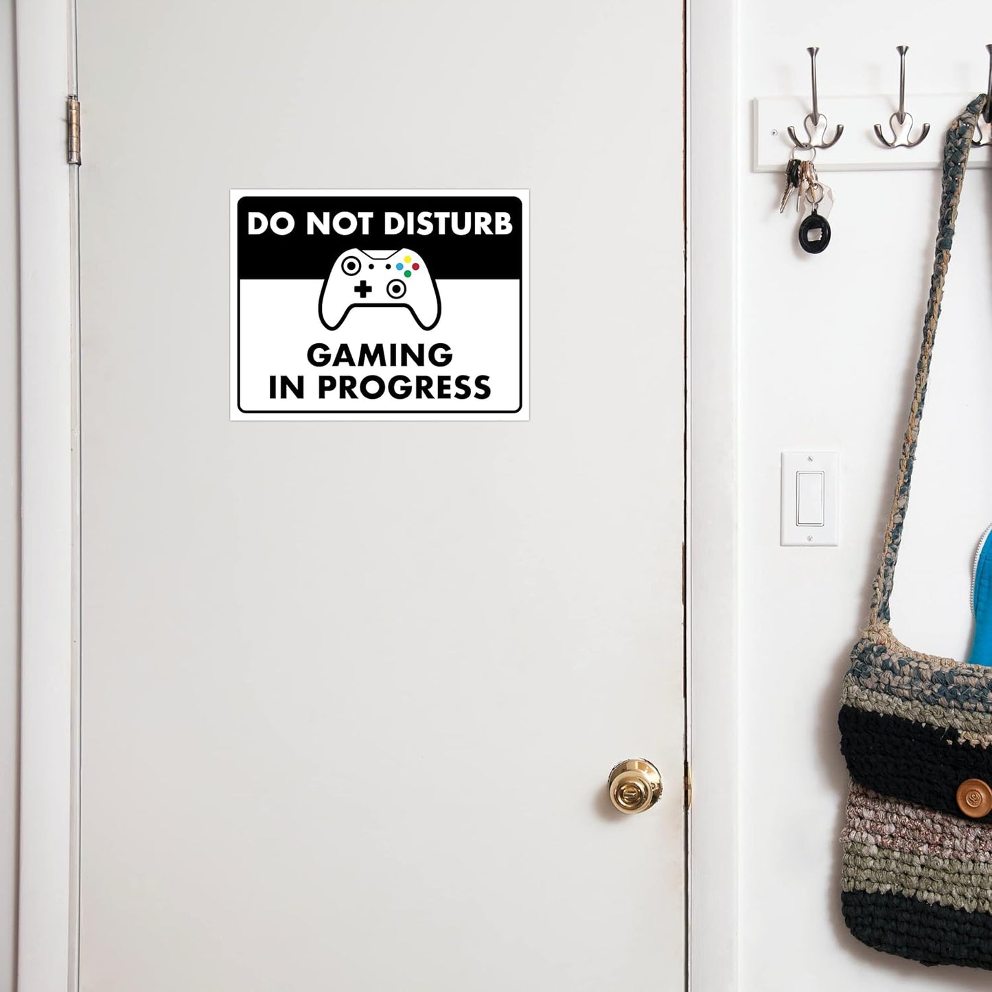 Do Not Disturb Gaming In Progress - Laminated Gaming Sign - 8.5" x 11" - Bedroom Sign Decor, Cool Gaming Room Decor - ENVISIONED Signage