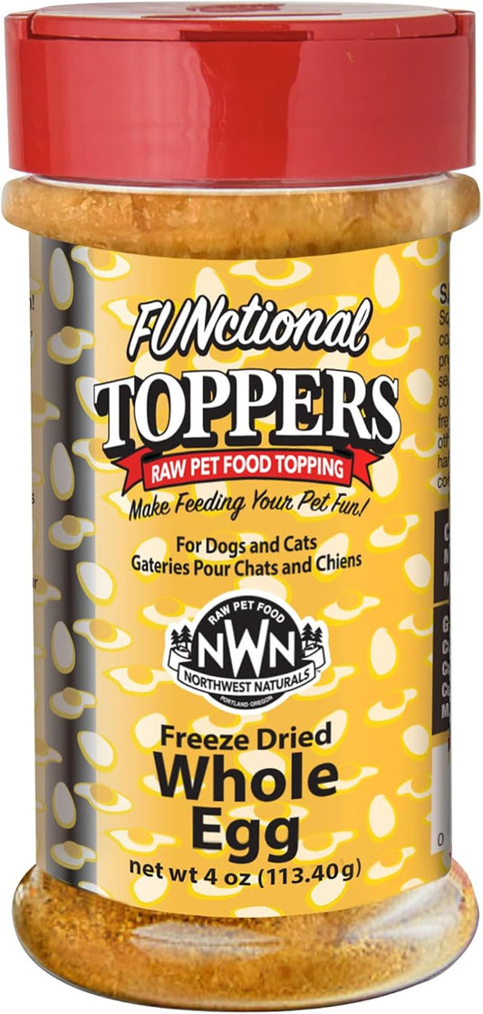 Northwest Naturals Freeze-Dried Whole Chicken Egg Functional Topper - for Dogs & Cats - Healthy, 1 Ingredient, Human Grade Ingredients, All Natural, Proudly Made in USA, 4 Oz (Pack of 1)