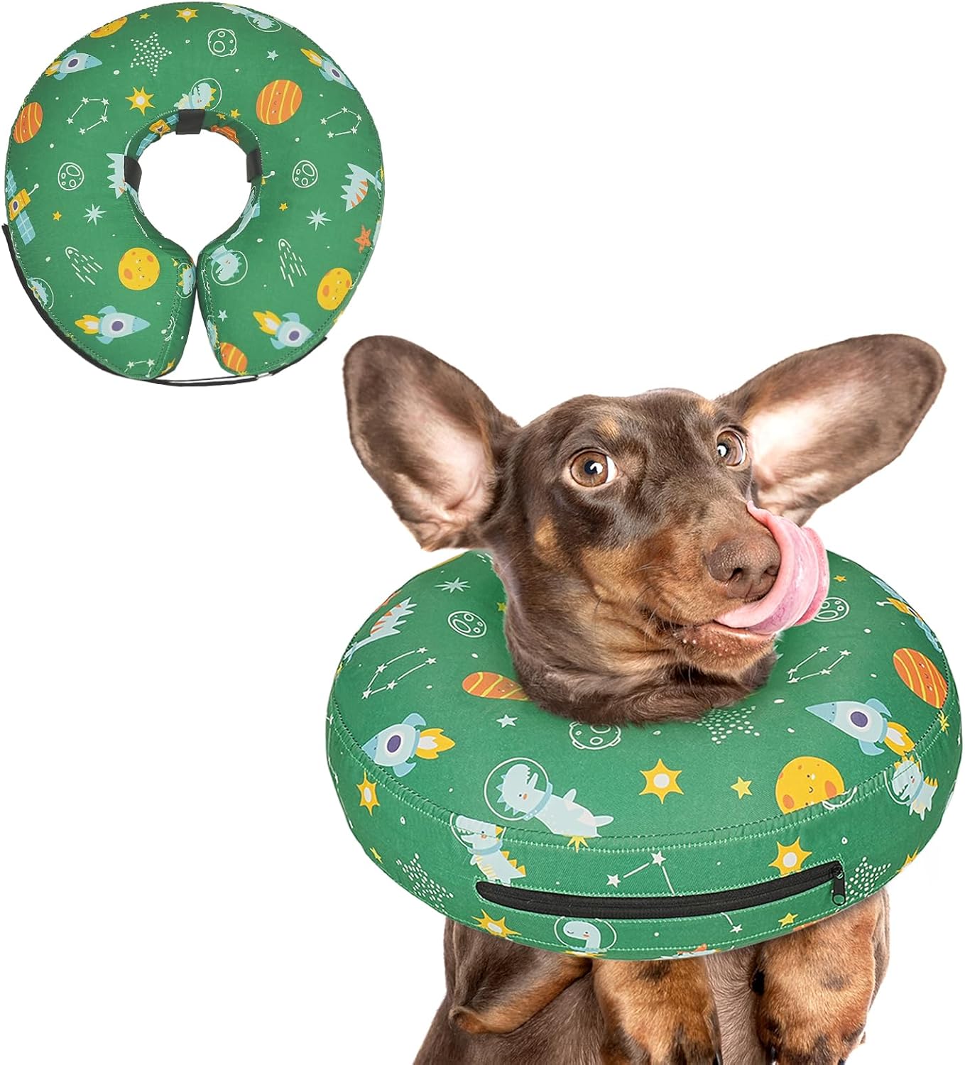 Inflatable Dog Cone Collar for After Surgery, Dog Donut Collar After Surgery, Soft Pet Cone for Small Medium Large Dogs to Stop Licking