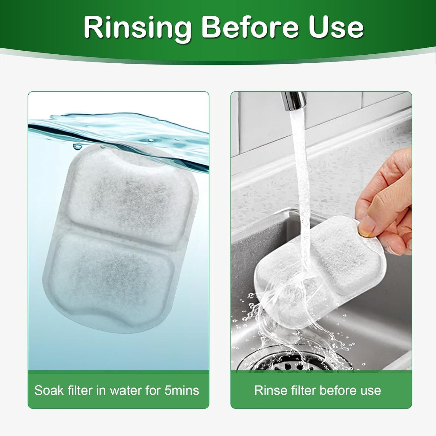 Dog Water Fountain Filter,Compatible with Large 7L/230oz/1.8G Stainless Steel Pet Water Fountain,Multi-Filtration 16 Set Dog Fountain Filter Replacement.