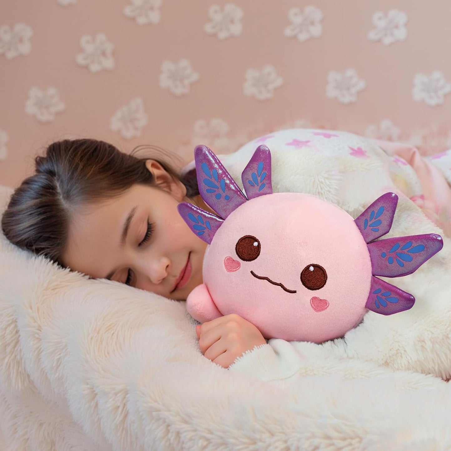 Axolotl Plush, Cute Pink Axolotl Stuffed Animal, Soft Plushie Cuddle Pillow, Anime Plushie Doll, Cute Stuff Toys Gift for Girls, Boys and Males (16 Inch)