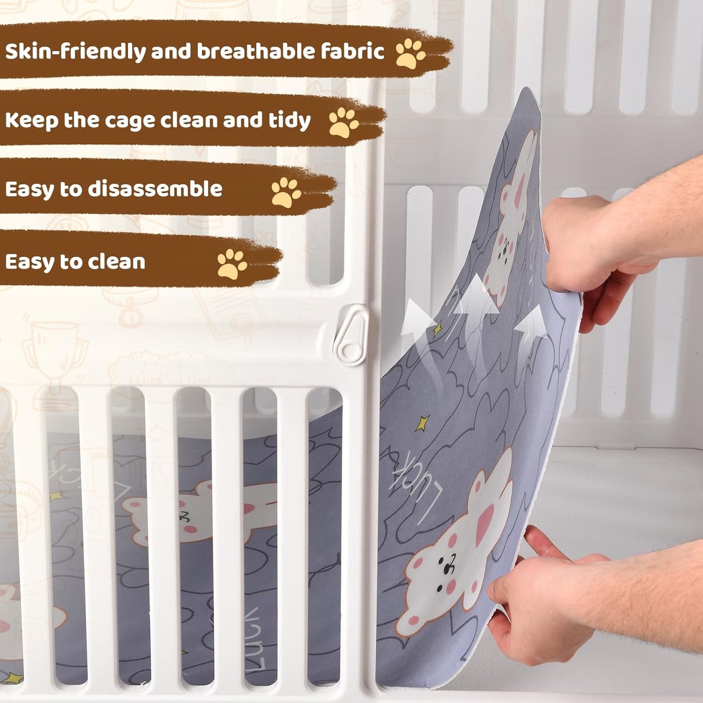 Acrylic Dog Crate Indoor with Wheels 34x 23x 30,Cute Plastic Easy Cleaning Pet Play Pen for Puppy Small Medium Dogs Playpen,White Houses Kennel