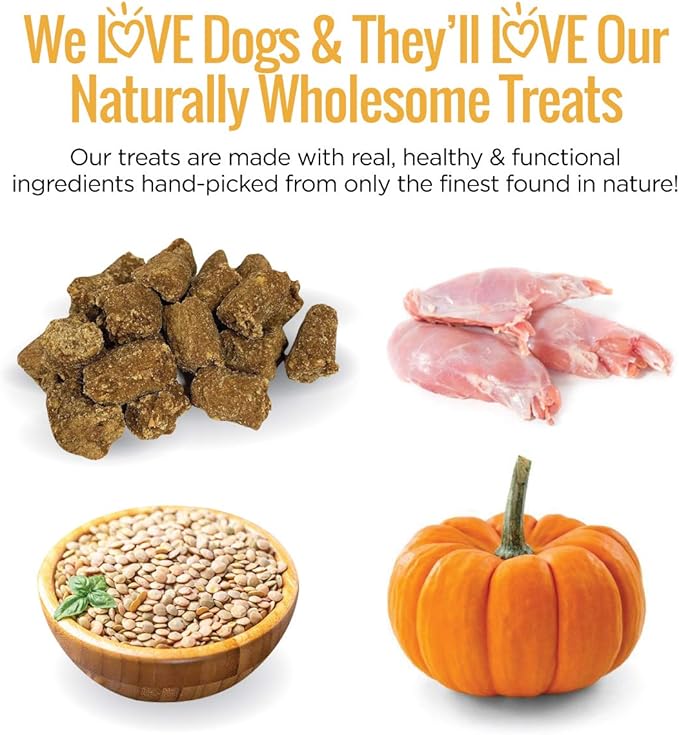 Smart Cookie All Natural Dog Treats - Rabbit & Pumpkin - Training Treats for Dogs & Puppies with Allergies, Sensitive Stomachs - Soft Dog Treats, Grain Free, Chewy, Human-Grade, Made in USA - 5oz Bag