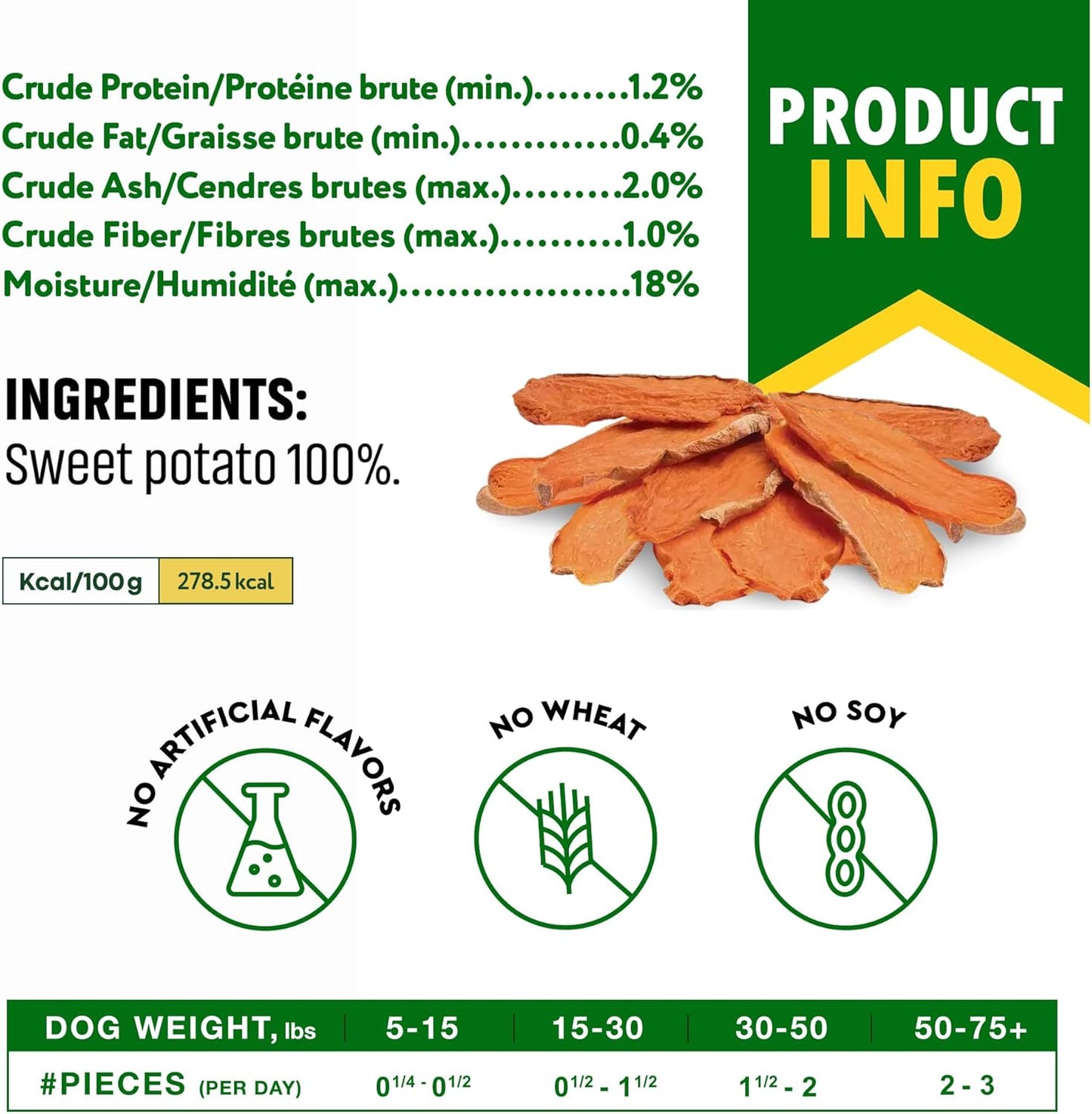 Dog Treats Sweet Potato Chips 10.6 oz - All Natural Pet Snack Chews - Grain Free & Human Grade Dried Snacks in Bulk - Best Jerky for Training Small & Large Dogs