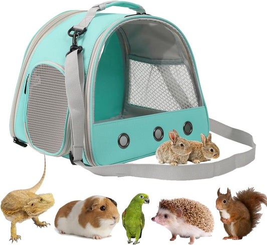 Bearded Dragon Carrier,Lizards Travel Bag, Small Animal Travel Carrier for Hedgehog Rat Parrot Bird, Portable Guinea Pig Travel Carrier for 2