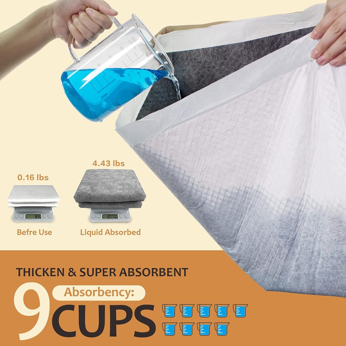 Dog Pee Pads Extra Large 28" x 34", 30 Count, Activated Carbon Charcoal Puppy Pads XL, Potty Pads for Dogs with Adhesive Sticky Tape, Disposable Training Bed Pads for Pets, Doggies, Cats