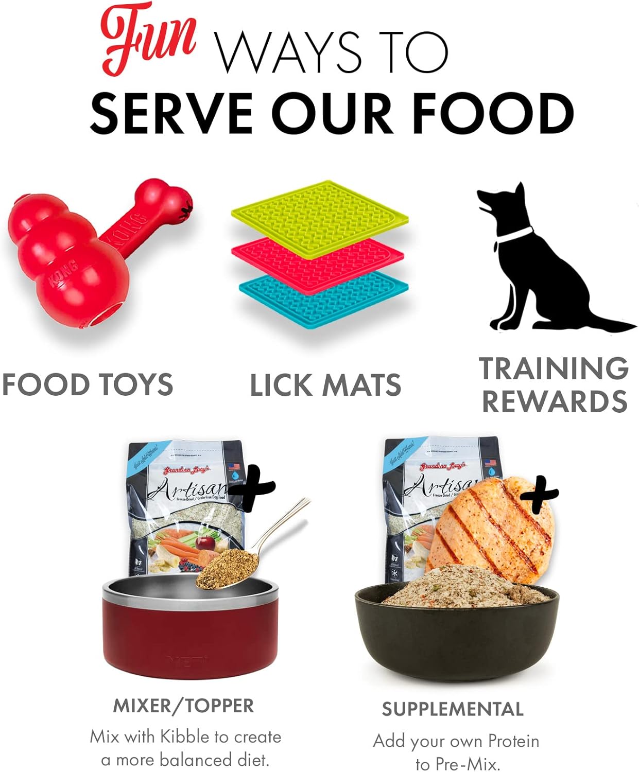 Grandma Lucy's Artisan Pre-Mix Dog Food, Grain Free and Freeze-Dried - 8Lb Bag