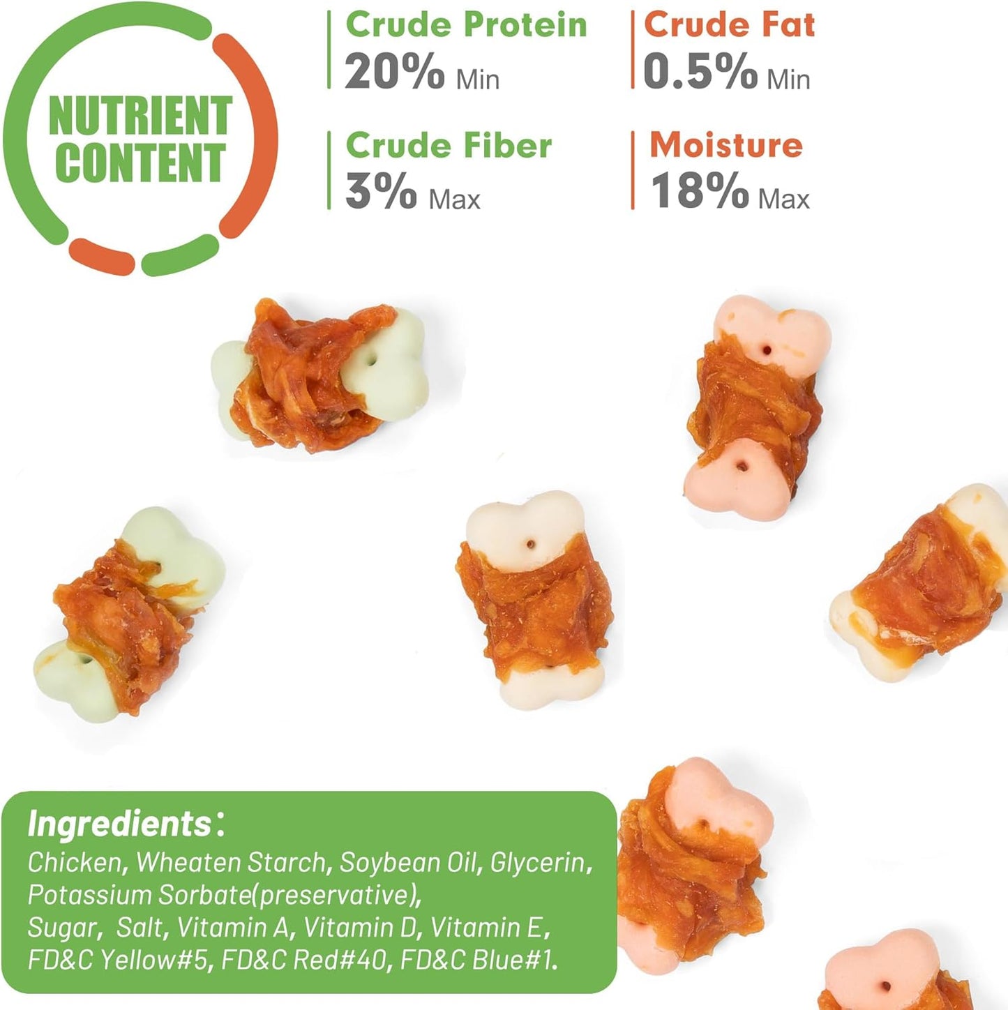 MON2SUN Dog Treats, Mini Chicken Wrapped Biscuits with Added Vitamins, Healthy Training Snacks for Small Medium and Large Dogs, 10.58oz