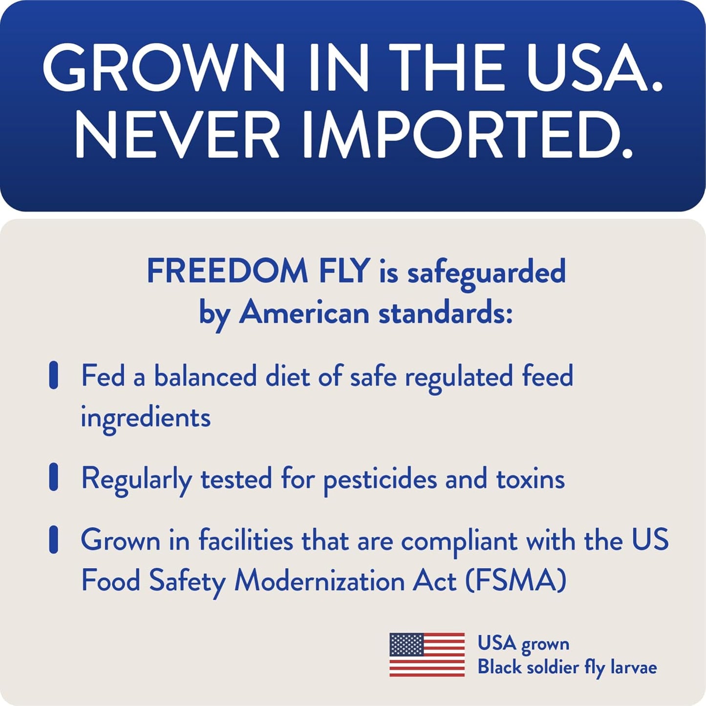 Freedom Fly, All American Dried Black Soldier Fly Larvae Poultry Treats, 1 lb