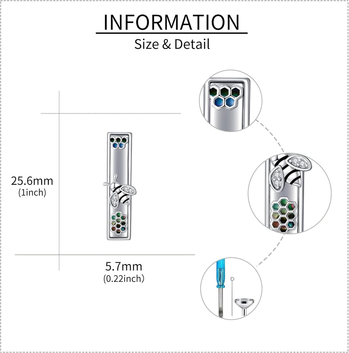 Urn Necklaces for Ashes Sterling Silver 3D Vertical Bar Memorial Pendant for Loved Ones Keepsake Cremation Jewelry Gifts for Women Men