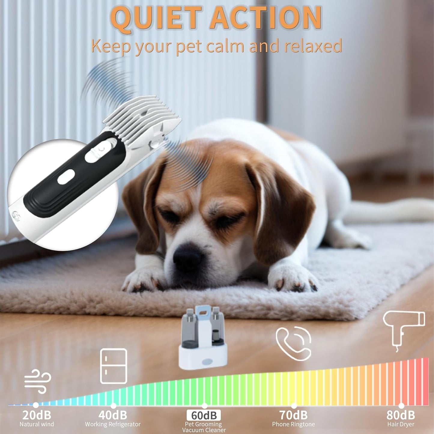 FOTING 6 in 1 Dog Grooming Vacuum & Dryer Kit, Dog Vacuum for Shedding Grooming, 2.1L Double Dust Cup Separator Design, 10000pa Pet Grooming Vacuum for Dogs at Home