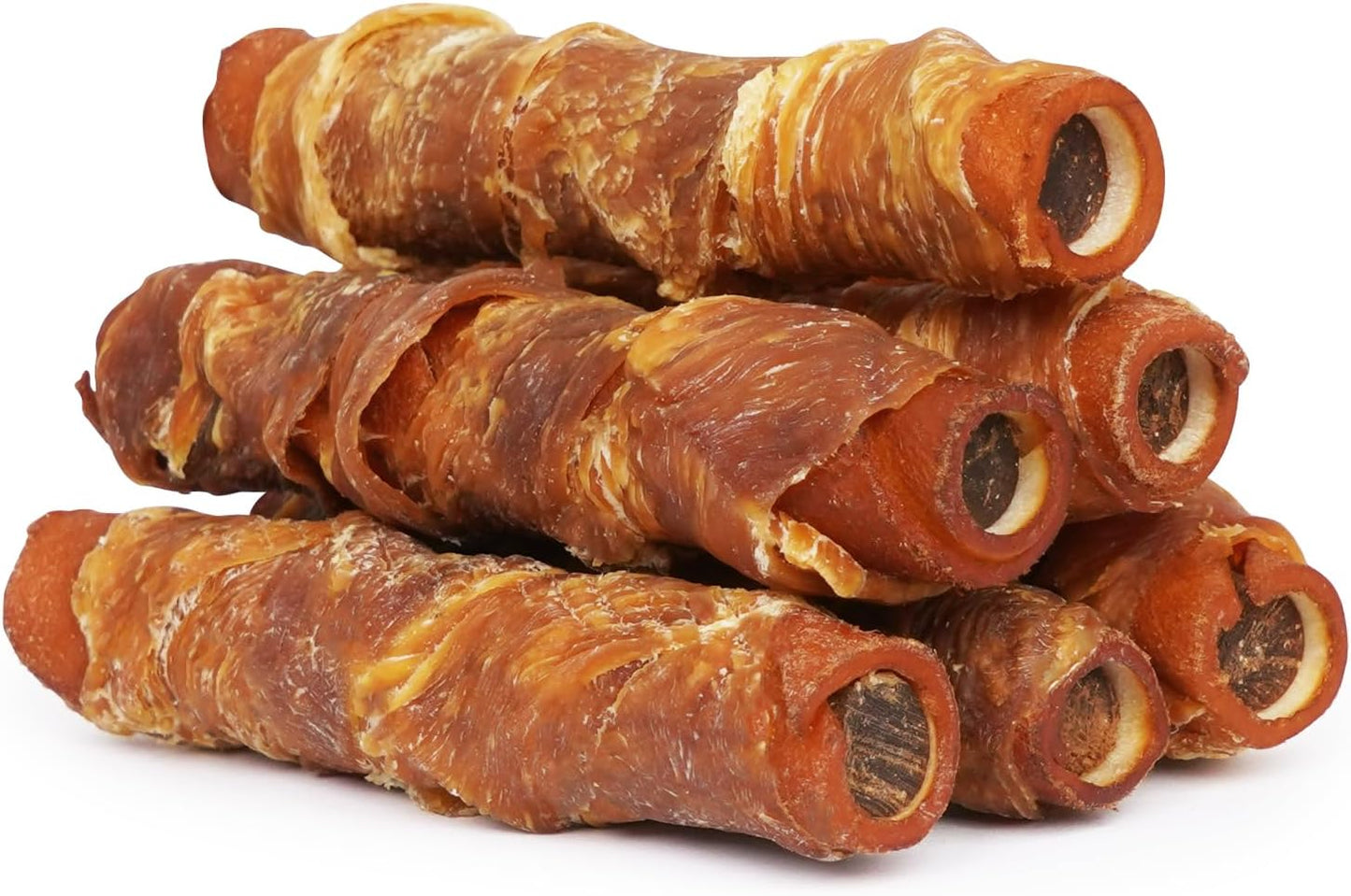 MON2SUN Dog Treats 5 Inch Chicken Wrapped Smoked Stuffed Rawhide Rolls with Chicken Liver, Rawhide Chews for Small and Medium Dogs, 10.6 oz (6 Count)