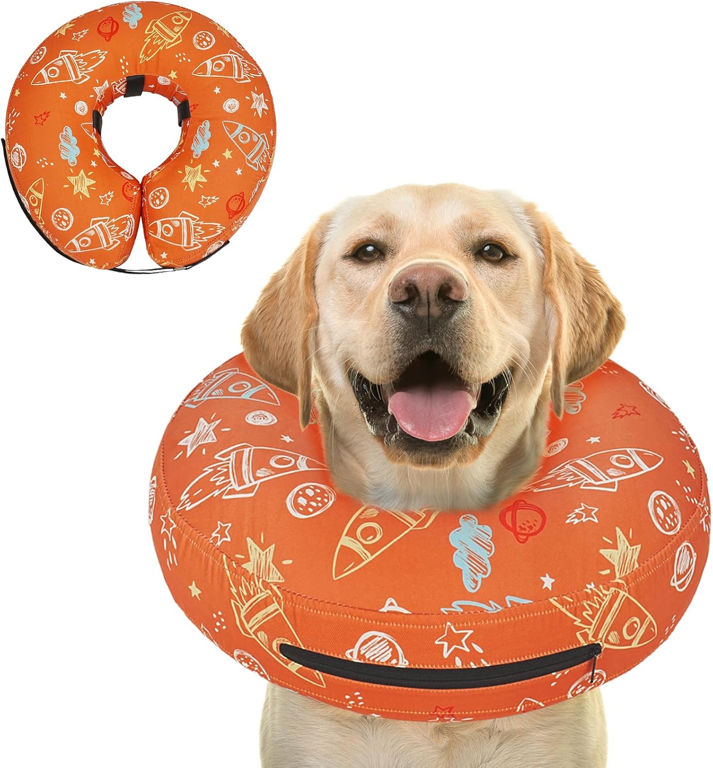 Inflatable Dog Cone Collar for After Surgery, Dog Donut Collar After Surgery, Soft Pet Cone for Small Medium Large Dogs to Stop Licking
