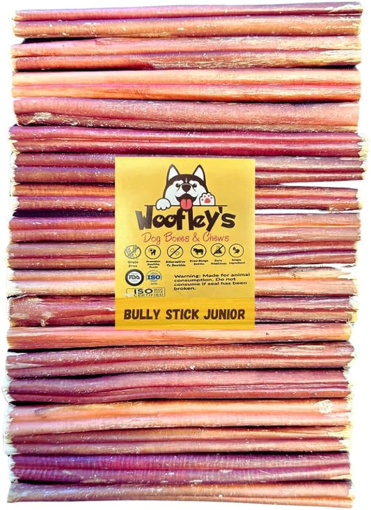 Woofley's 6 Inch Bully Sticks for Small Dogs - (30 Count) - Bully Sticks for Dogs - Long Lasting Bully Stick Dog Chews